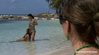 Mesmerizing Latin babes sex play at the beach - redwap.me on delporno.com