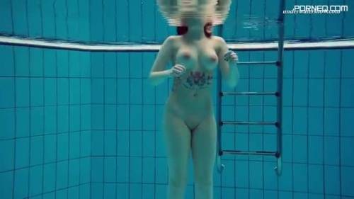 Dashka a sexy gal in lingerie shows her hot tits swimming underwater - new.porneq.com on delporno.com