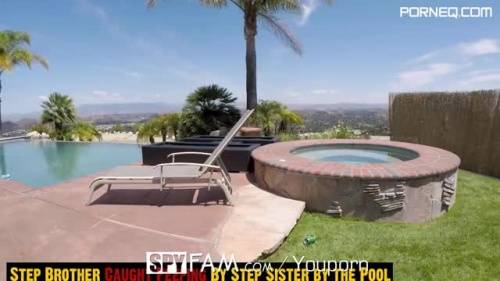 SpyFam Step sister Alexis Adams caught step brother spying by the pool - new.porneq.com on delporno.com
