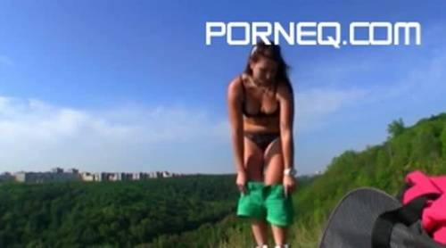 Beautiful eurobabe poses on cam and fucked in public location Sex Video - new.porneq.com on delporno.com