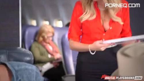 Dirty flight attendant Alexis Adams fucking on the plane - new.porneq.com on delporno.com