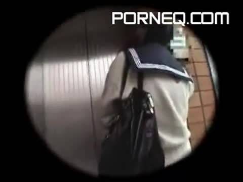 Japanese student gets some lesbian action in an elevator - new.porneq.com - Japan on delporno.com